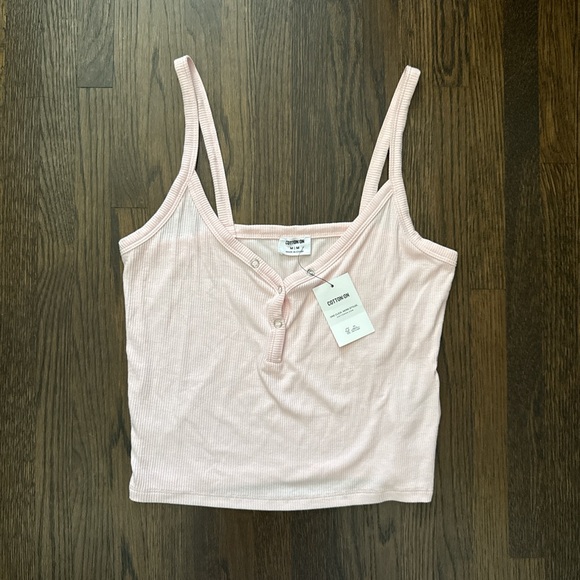 Cotton On Light Pink Ribbed Camisole - Picture 1 of 2